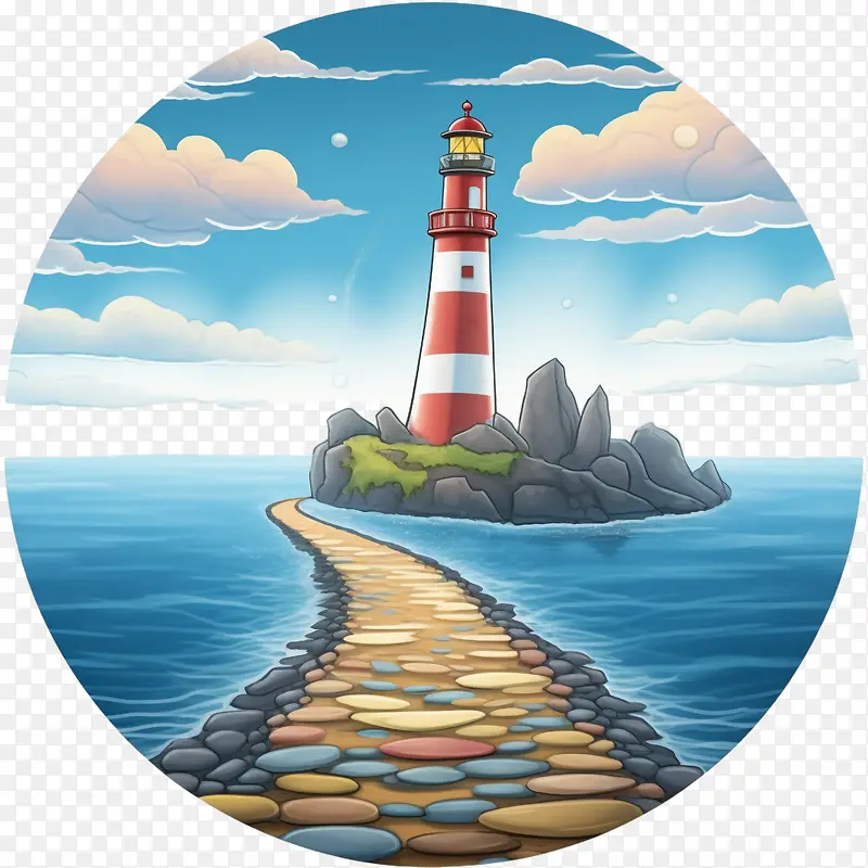 灯塔-灯塔石路灯塔路径水
