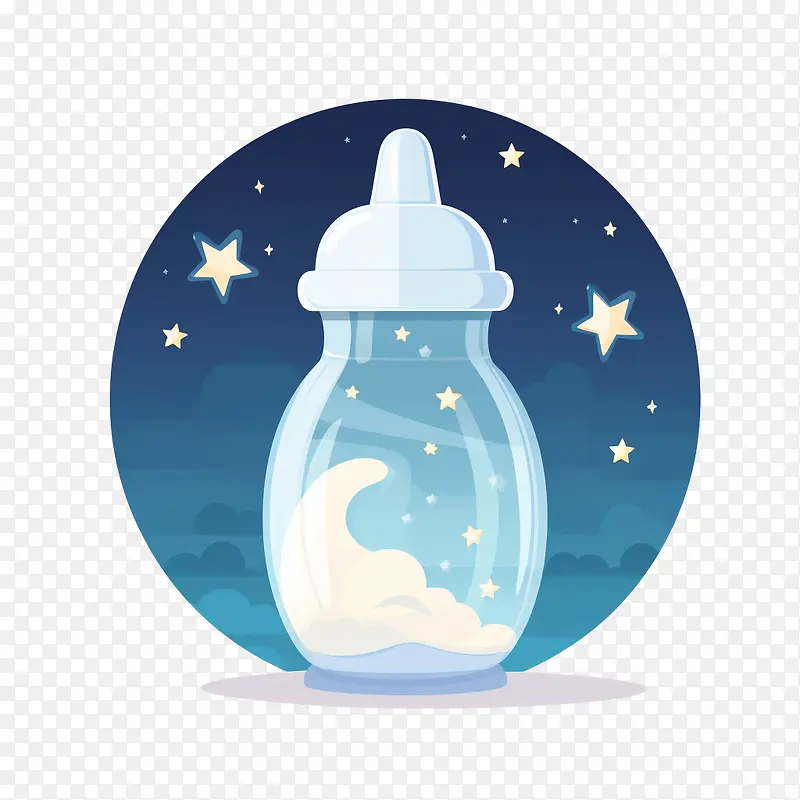 牛奶瓶-牛奶瓶玻璃瓶牛奶吸管星星