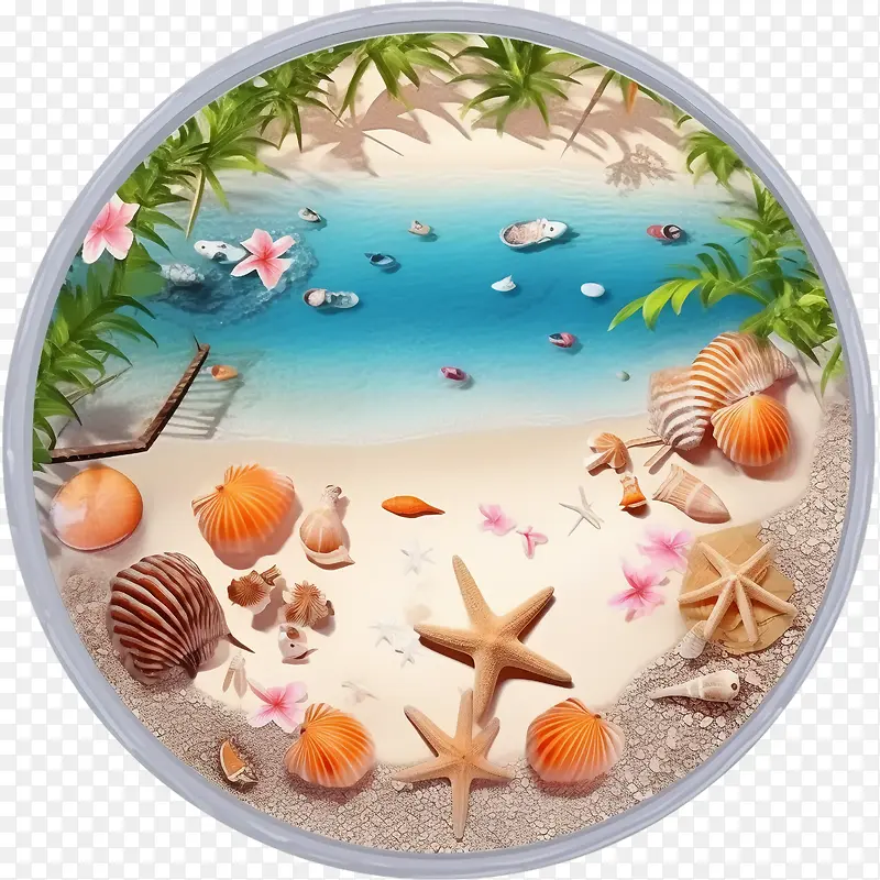 海滩-棕榈树