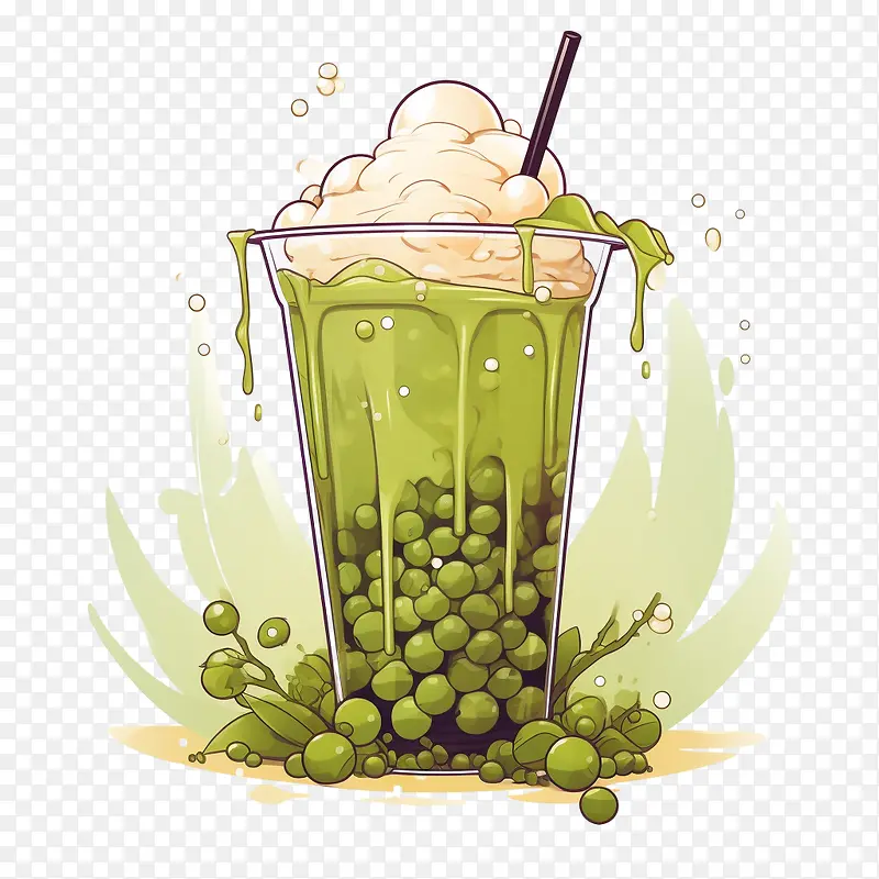抹茶珍珠奶茶-绿茶