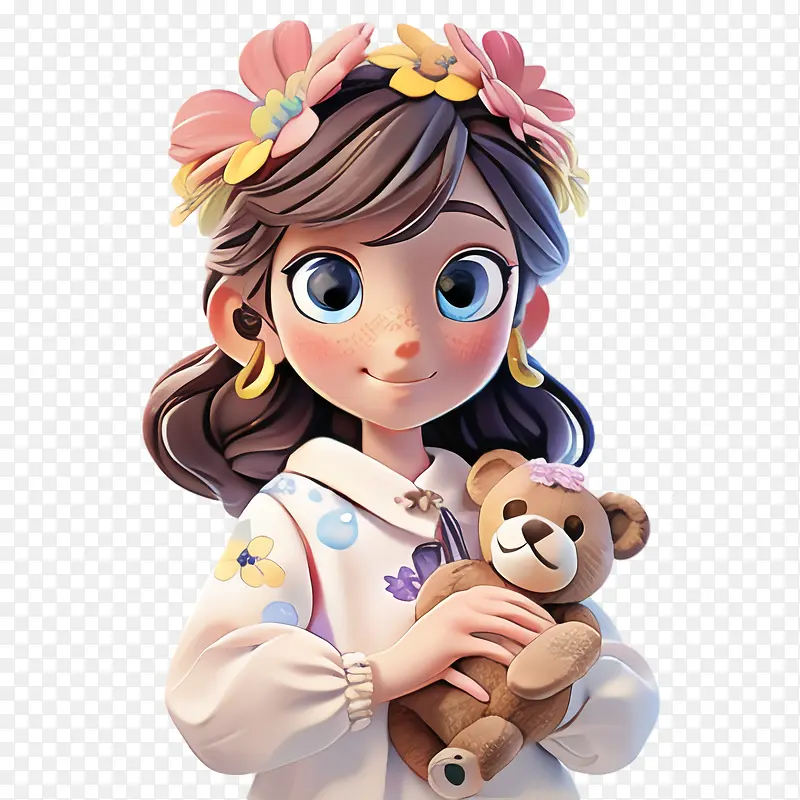 可爱的女孩——泰迪熊
