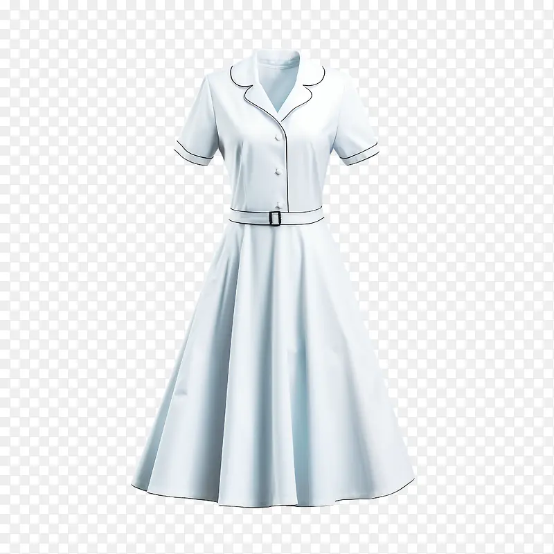 医生布-医生布护士制服连衣裙白色