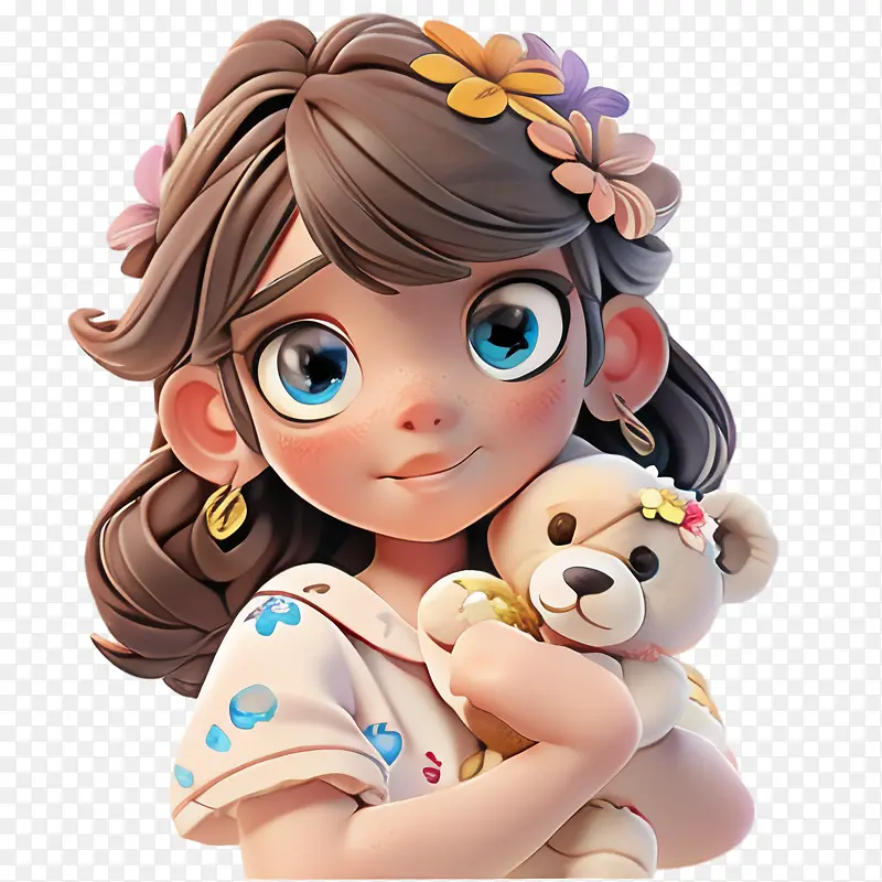 可爱的女孩——泰迪熊