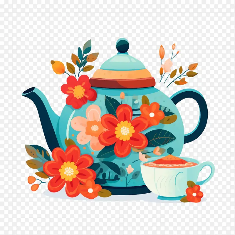茶壶-茶壶茶壶茶花多彩