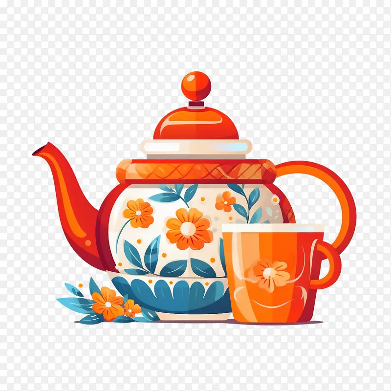 茶壶-橙色