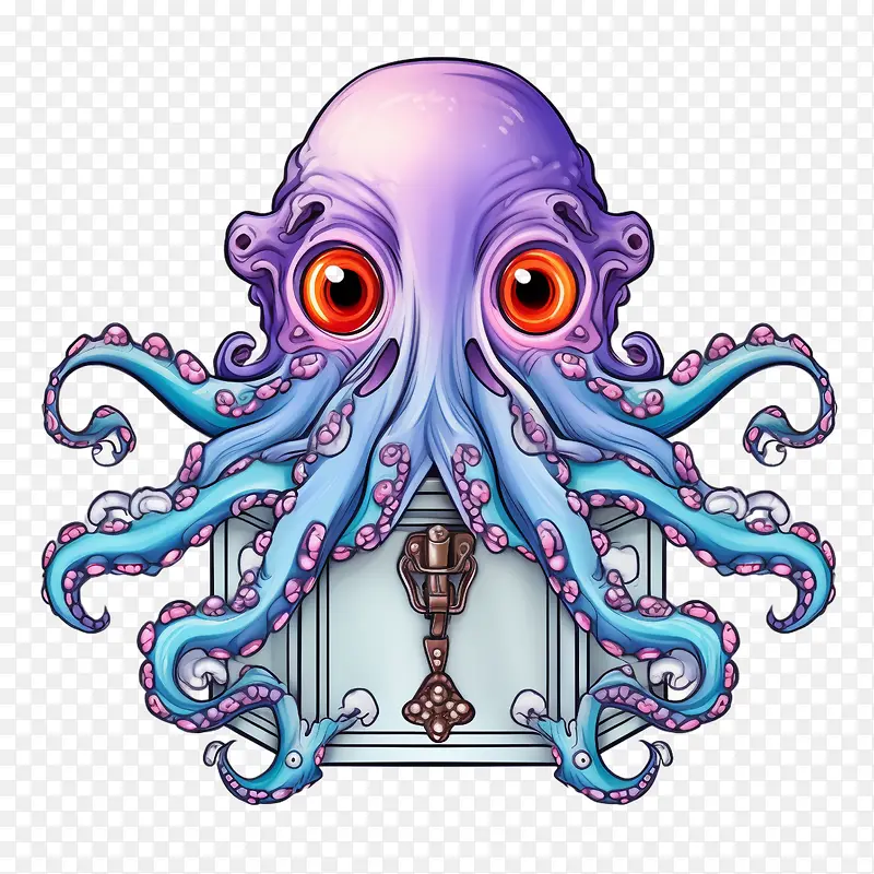 章鱼-章鱼可爱的令人毛骨悚然的滑稽