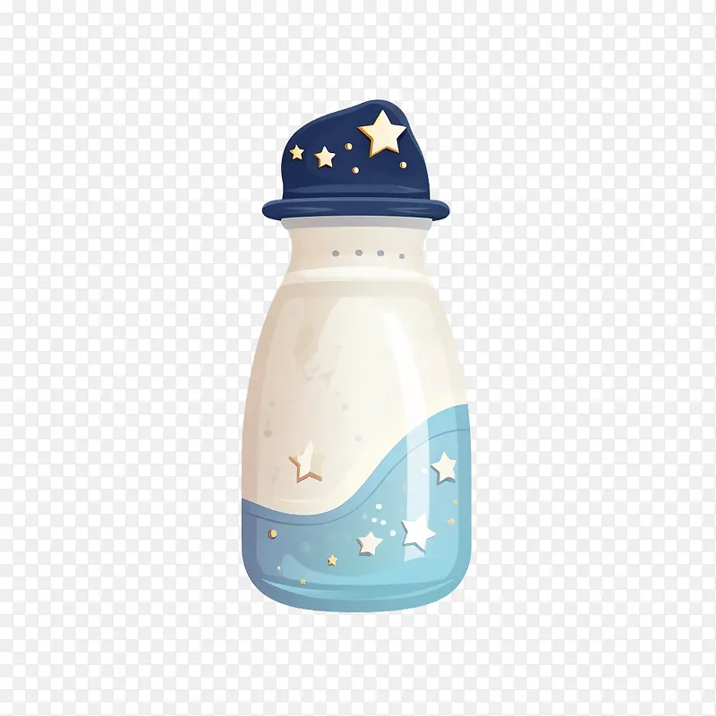 牛奶瓶-牛奶瓶牛奶瓶蓝色白色星星