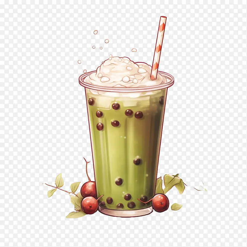 抹茶珍珠奶茶-绿茶