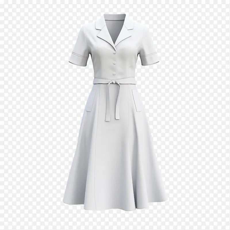 医生礼服-医生礼服礼服白色短袖领带