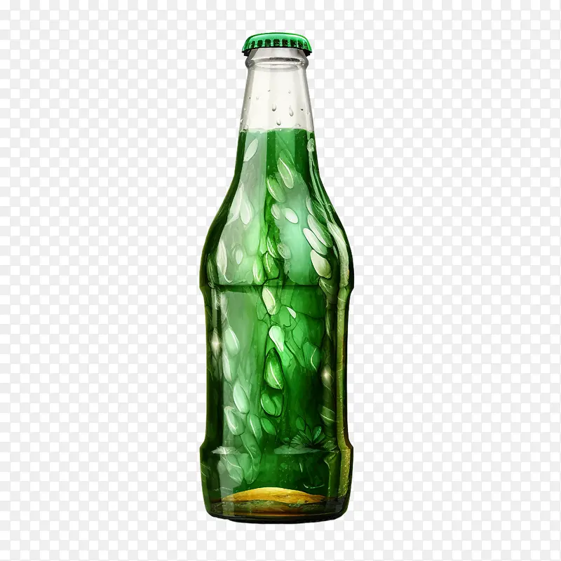 啤酒瓶-啤酒瓶瓶绿色水饮料