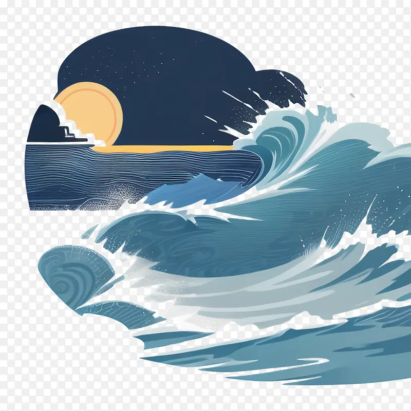 海浪-海浪海浪月亮之夜