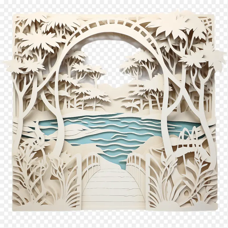 海滩步行道-瀑布