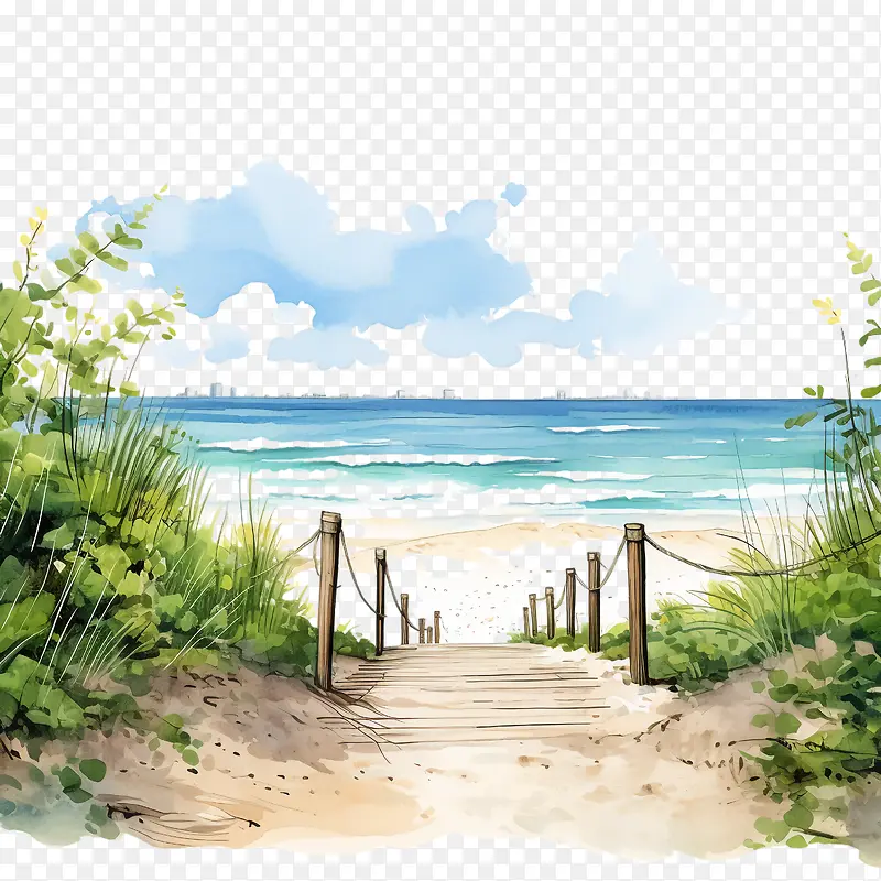 海滩步行道-海滩步行道海滩小路沙海