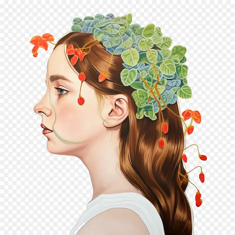 果冻豆植物-果冻豆植物时尚女孩女孩植物花卉