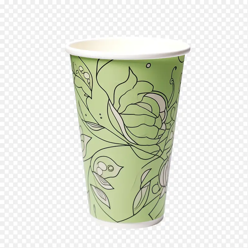 绿色纸咖啡杯-绿色纸咖啡杯纸咖啡杯花卉绿色郁郁葱葱