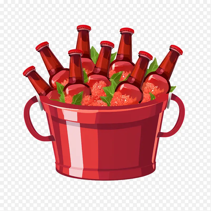 啤酒瓶-啤酒瓶啤酒红桶鲜花