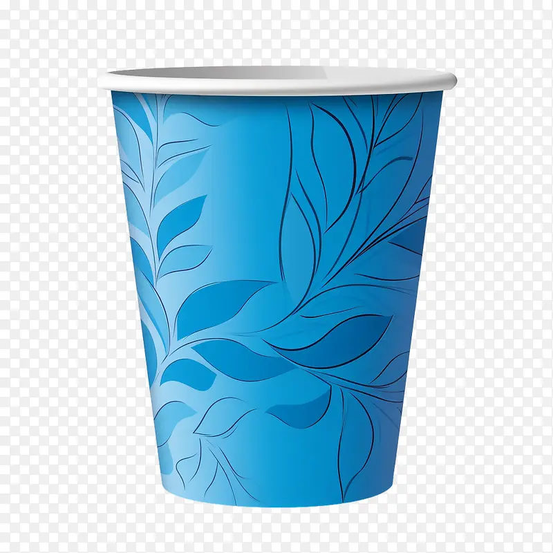 咖啡纸杯-咖啡纸杯蓝色纸咖啡杯蓝色花叶