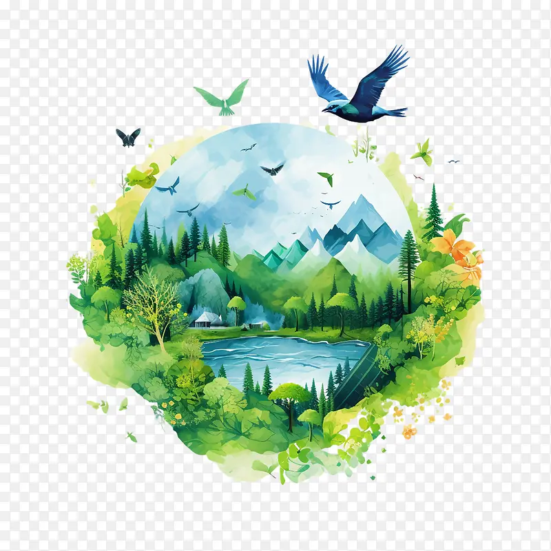 世界自然保护日-世界自然保护日森林山湖树木