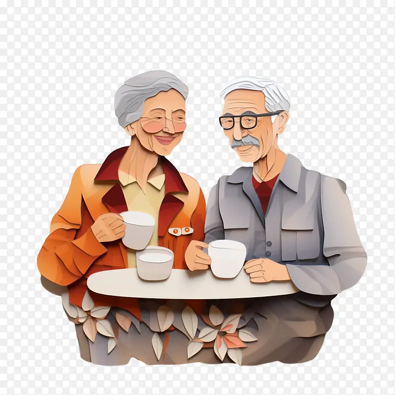 国际老年人日-一杯咖啡