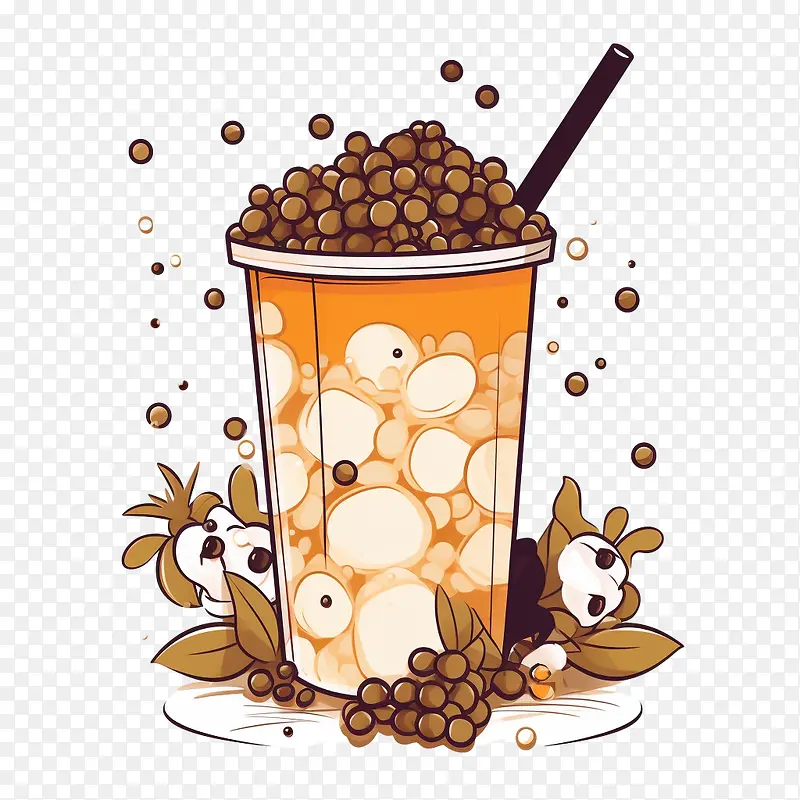 珍珠奶茶-珍珠奶茶奶茶葡萄汽水果味饮料清凉饮料