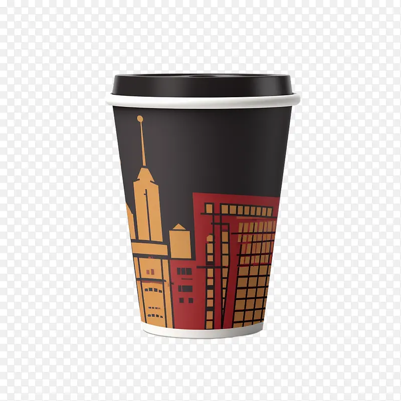纸咖啡杯-纸咖啡杯摩天大楼城市大都会建筑