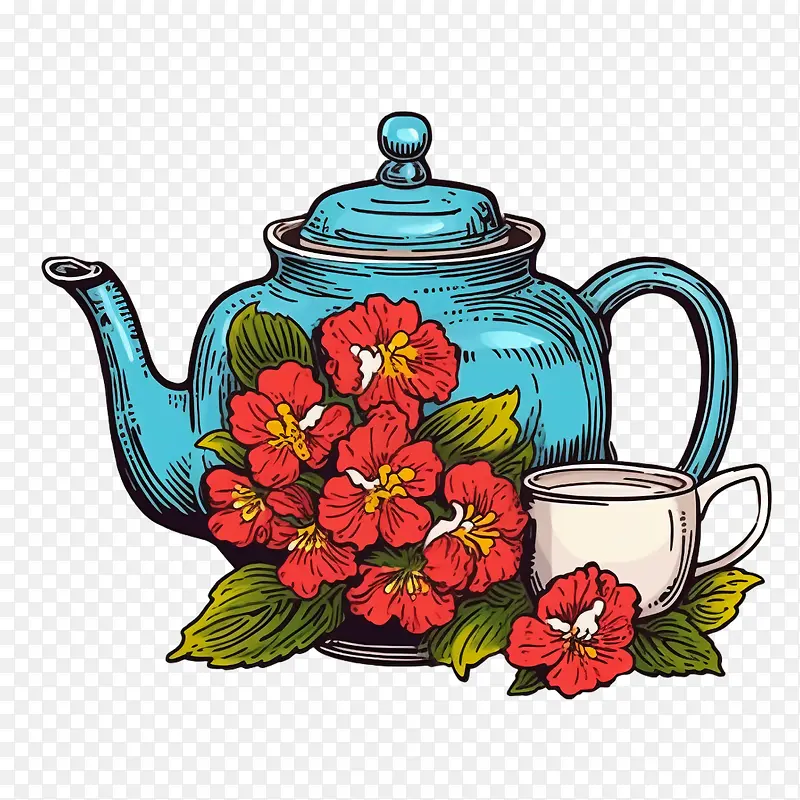 茶壶-手绘