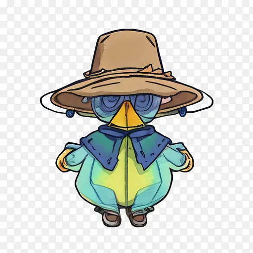 卡通-卡通鸟帽子墨镜服装
