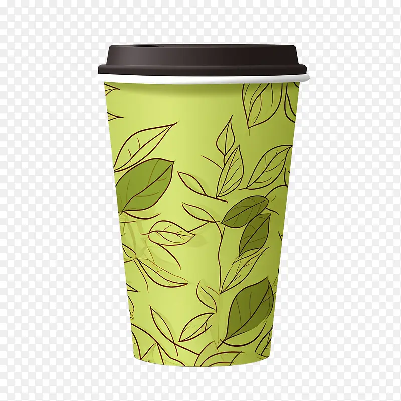 绿色纸咖啡杯-绿色纸咖啡杯纸咖啡杯叶绿色植物