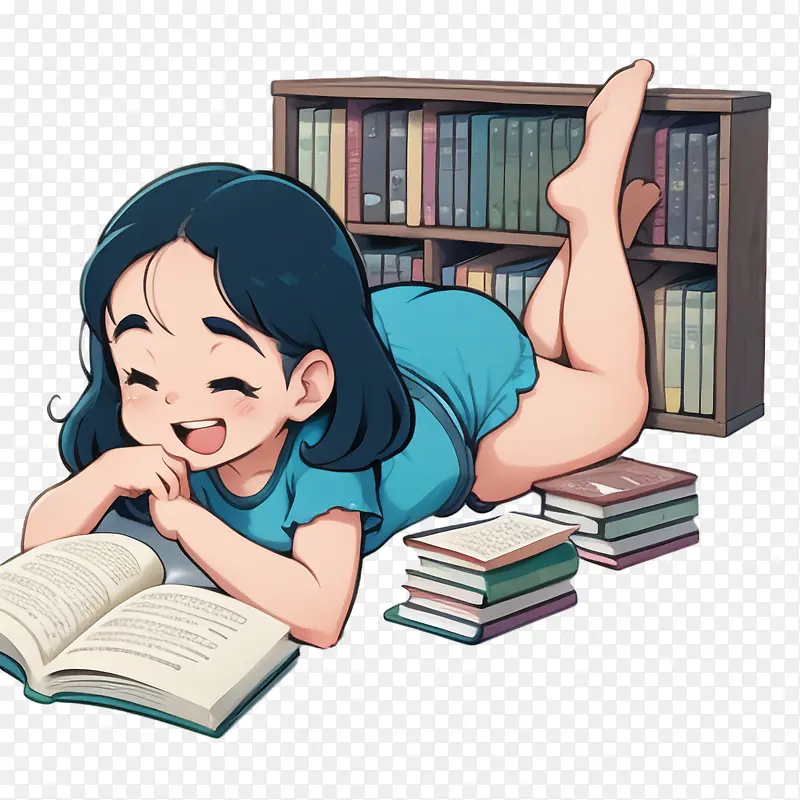 看书-看书读书的女孩图书图书馆