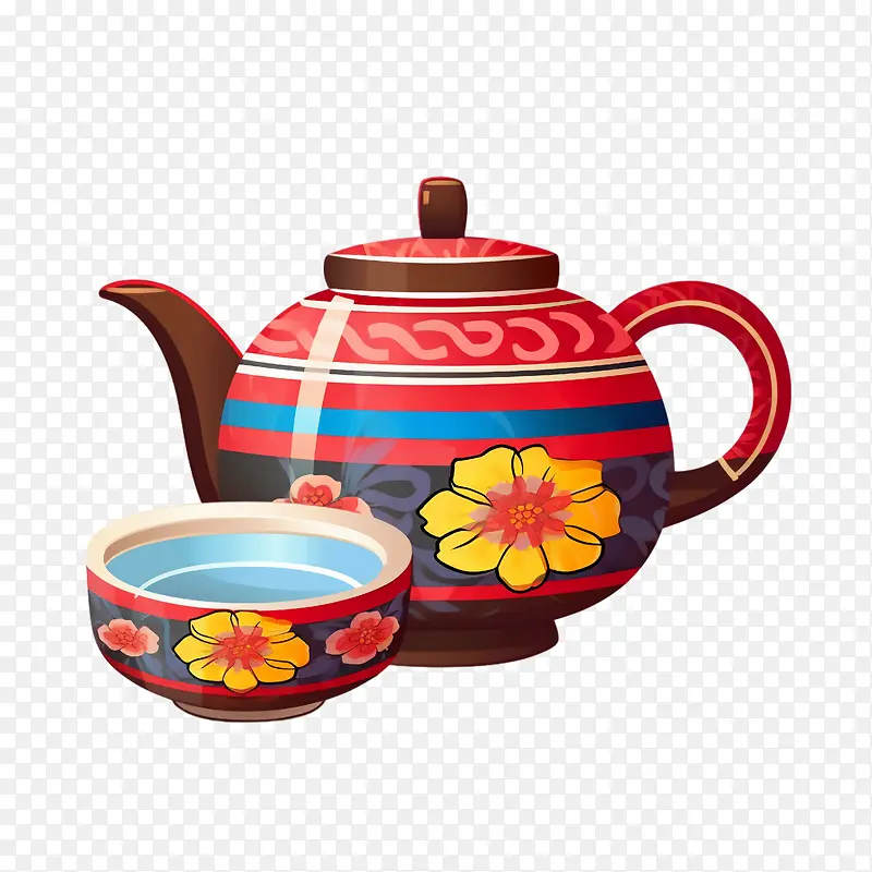 茶壶-花卉设计