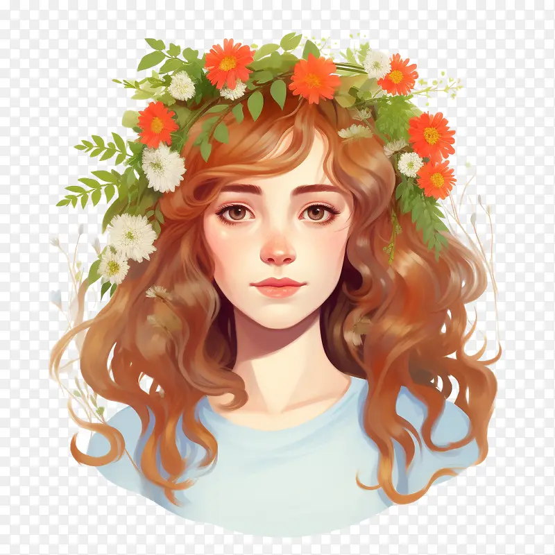 时尚女孩-花花环