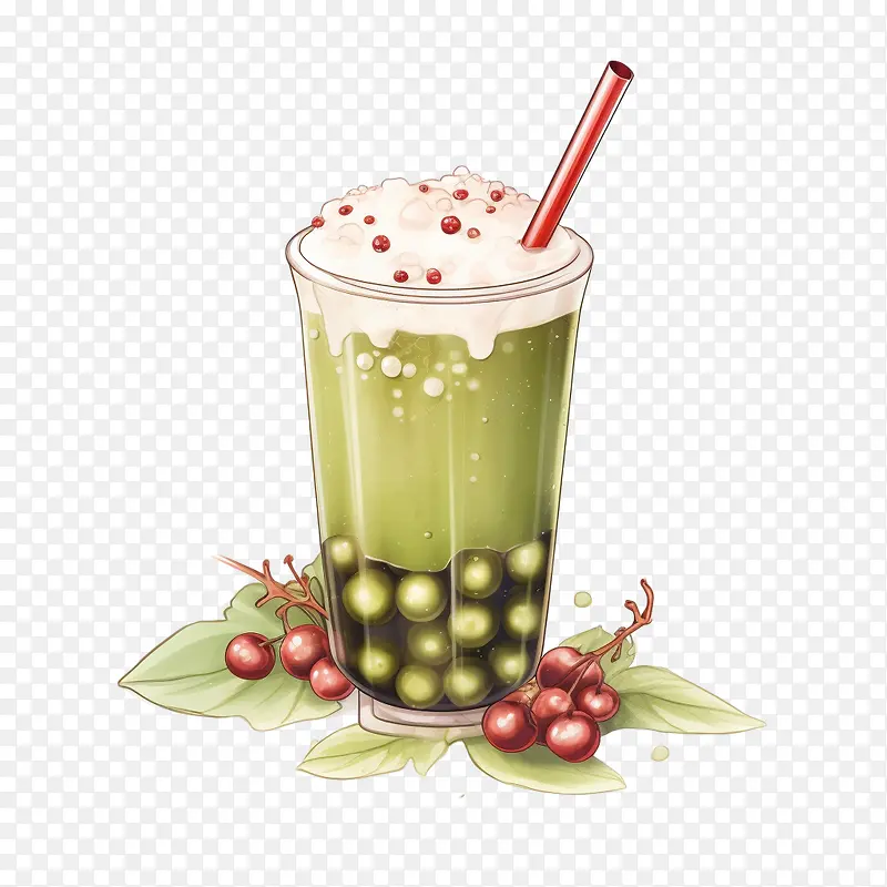 抹茶珍珠奶茶-绿茶