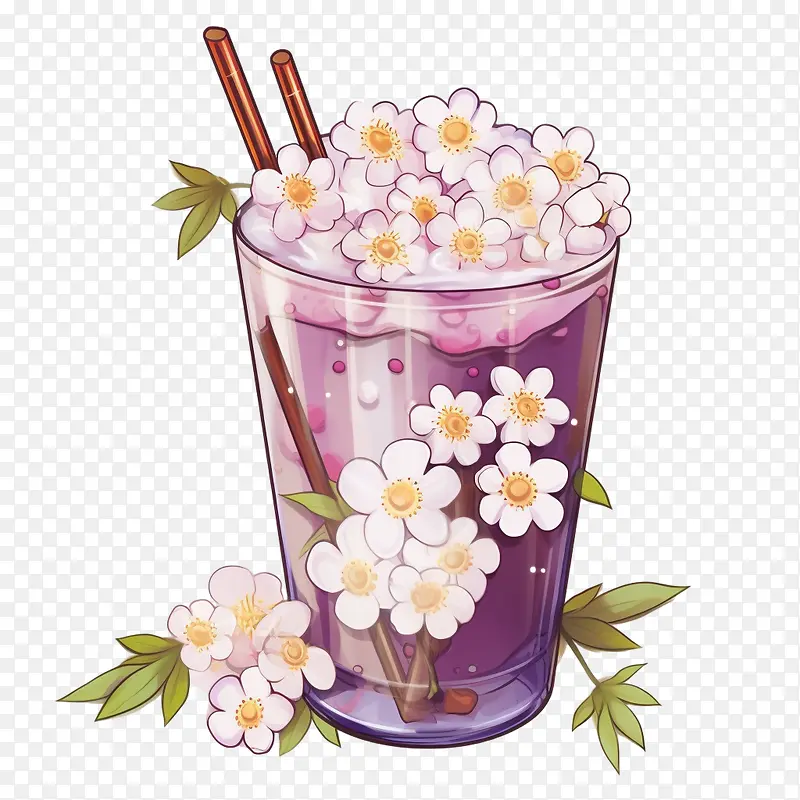 珍珠奶茶-白花