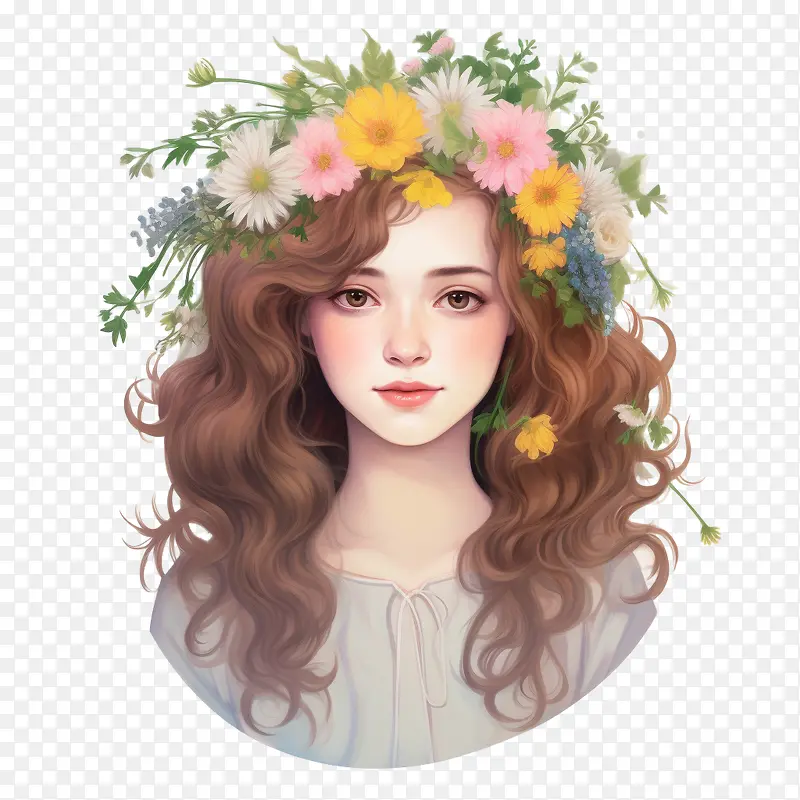 时尚女孩-花花环