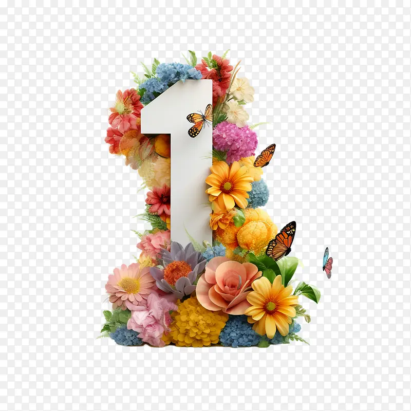 1号花-1号花花卉生日数字周年纪念日