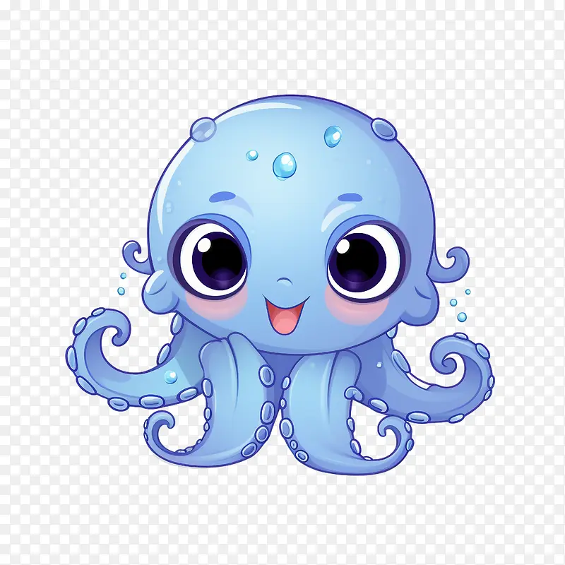 章鱼-章鱼可爱可爱的卡通海洋生物