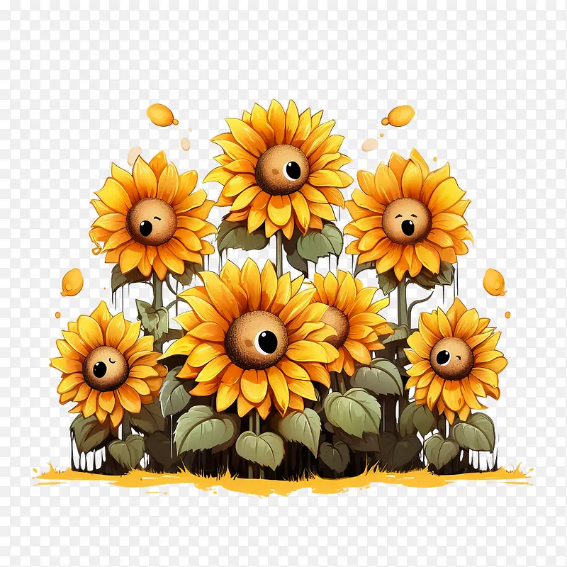 国家向日葵日-国家向日葵日向日葵黄色笑脸卡通