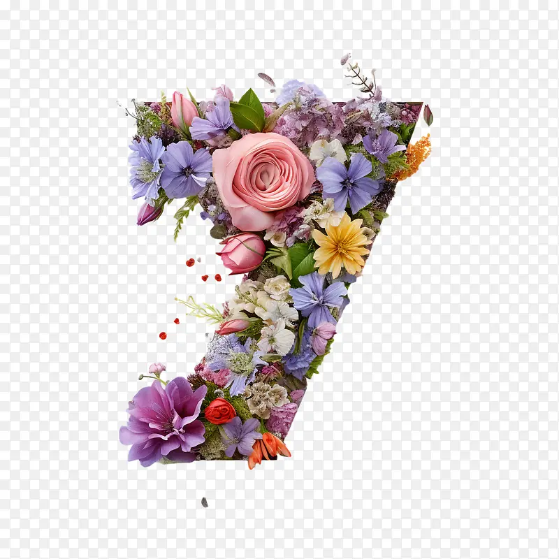 7号花-7号花水彩花卉充满活力多彩