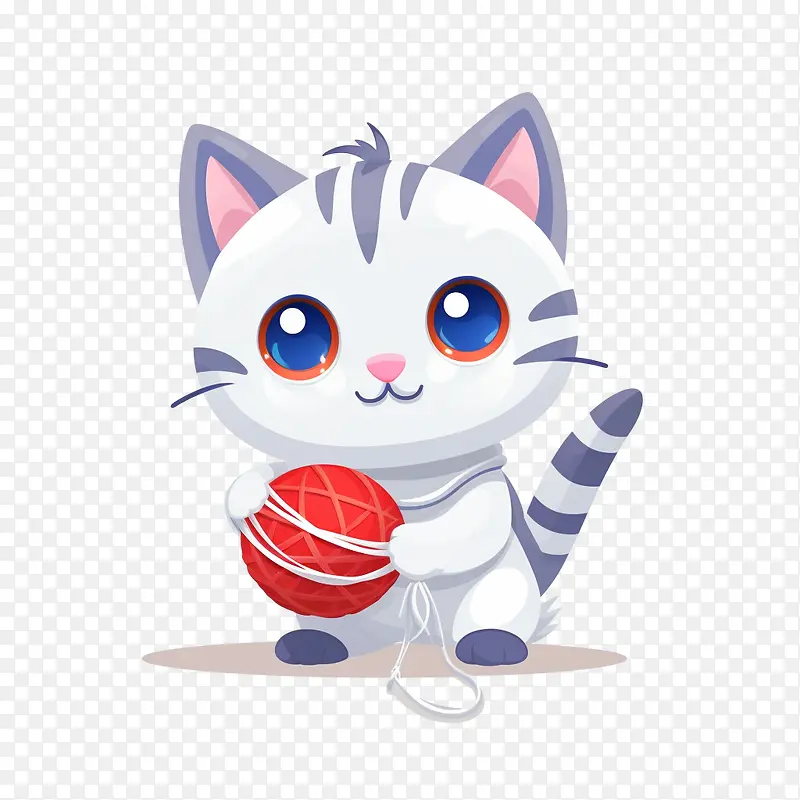 猫玩毛线球-猫玩毛线球猫小猫可爱俏皮