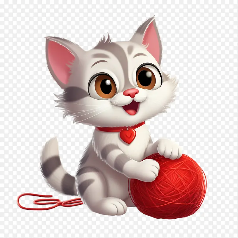 猫玩毛线球-猫玩毛线球猫小猫灰白猫小猫