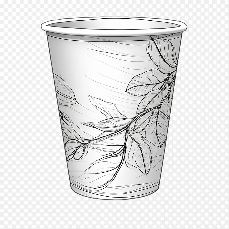 纸咖啡杯-纸咖啡杯叶树枝自然环境
