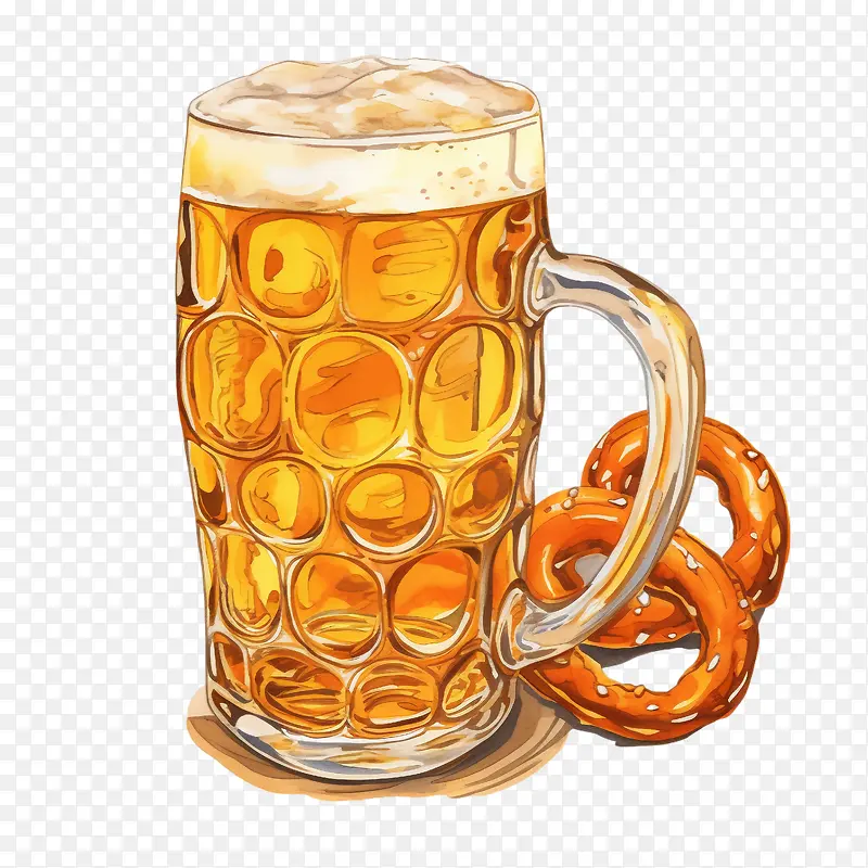 慕尼黑啤酒节啤酒-慕尼黑啤酒节啤酒啤酒玻璃椒盐卷饼零食