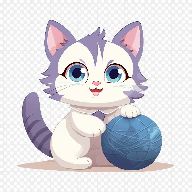 猫玩毛线球-猫玩毛线球猫小猫可爱可爱