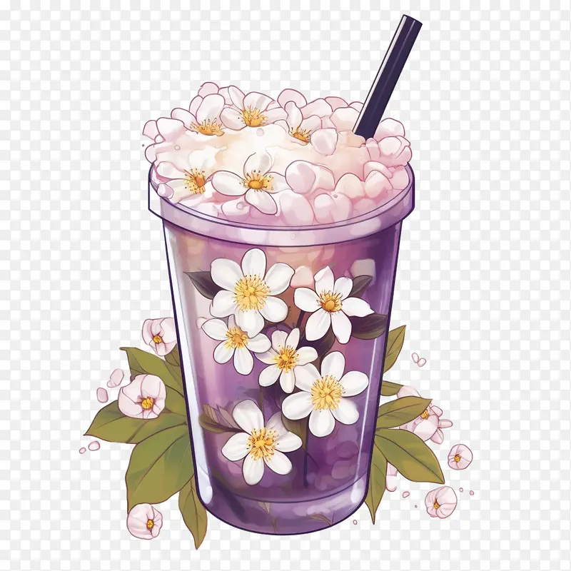 珍珠奶茶-珍珠奶茶饮料紫花糖浆