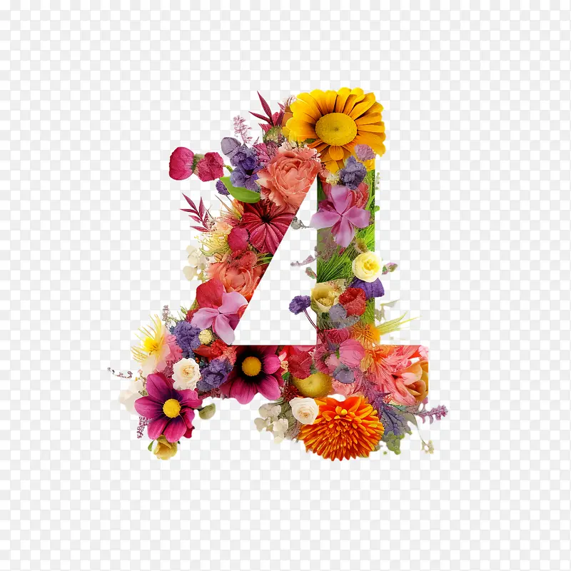 4号花-4号花插花字母复古花园