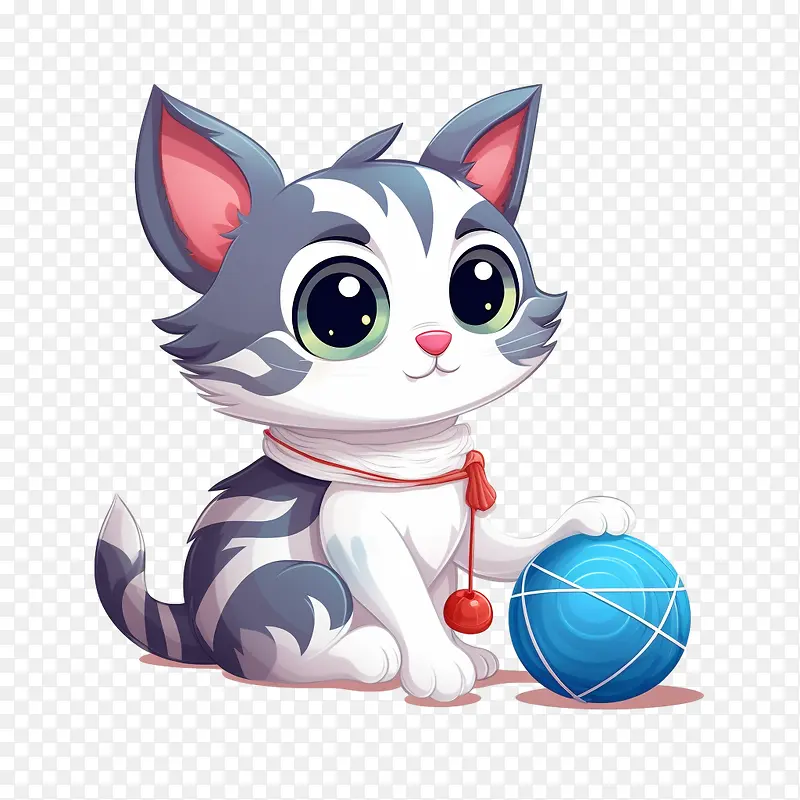 猫玩毛线球-猫玩毛线球可爱的小猫毛茸茸的猫顽皮的猫科动物异想天开的宠物