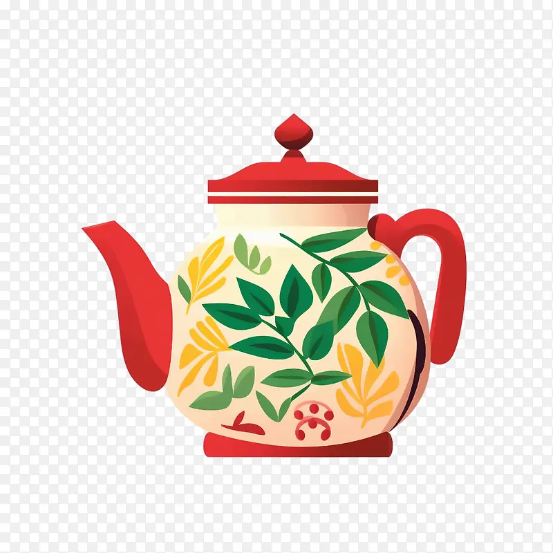 茶壶-茶壶茶壶茶壶红色花卉