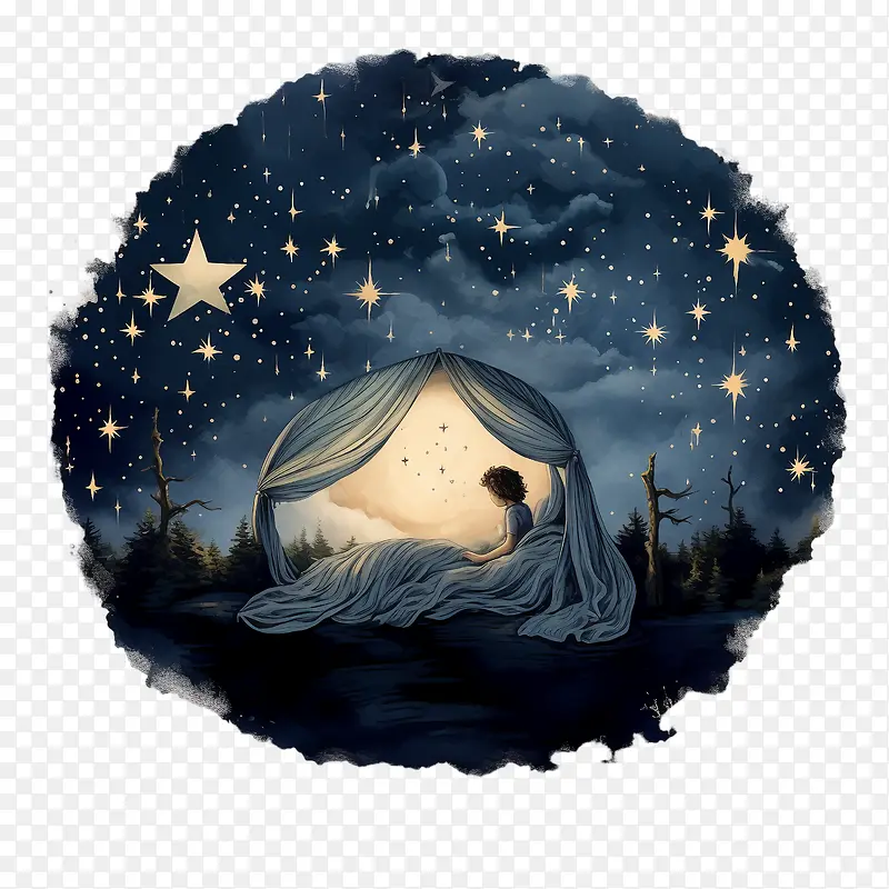 全球睡眠在星空下的夜晚-全球睡眠在星空下的夜晚月亮星星夜空帐篷