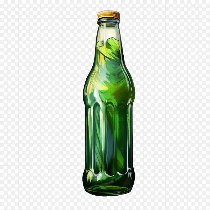 啤酒瓶-啤酒瓶绿瓶水液体