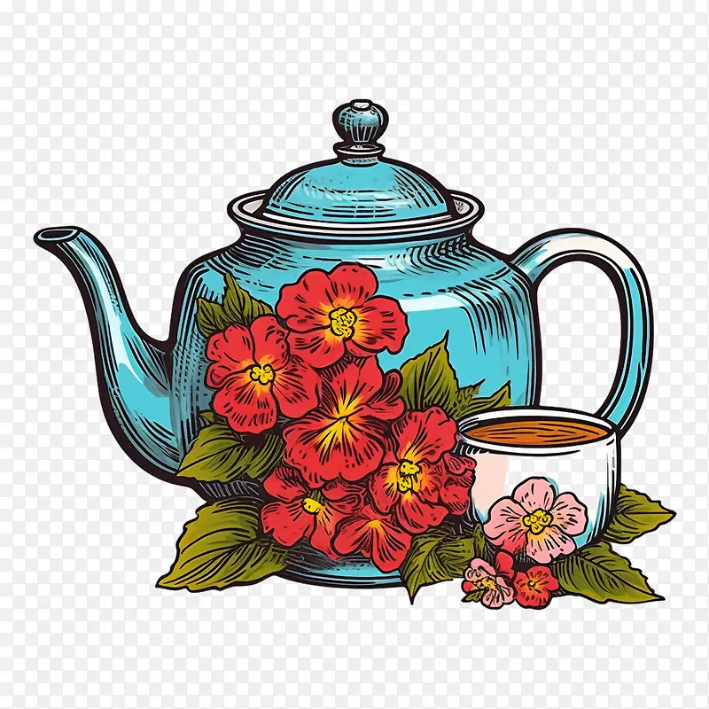 茶壶-茶壶复古茶壶茶壶花茶杯